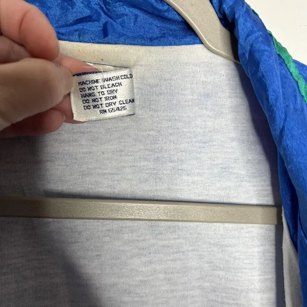 Vintage‎ Robert Scott Ltd Jacket Mens XL Blue Green Colorblock Windbreaker 90s - Picture 6 of 9